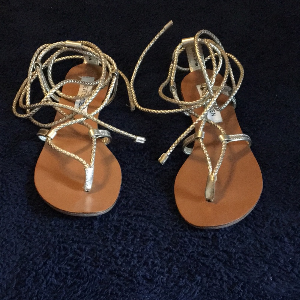 Gold wrap around sandals